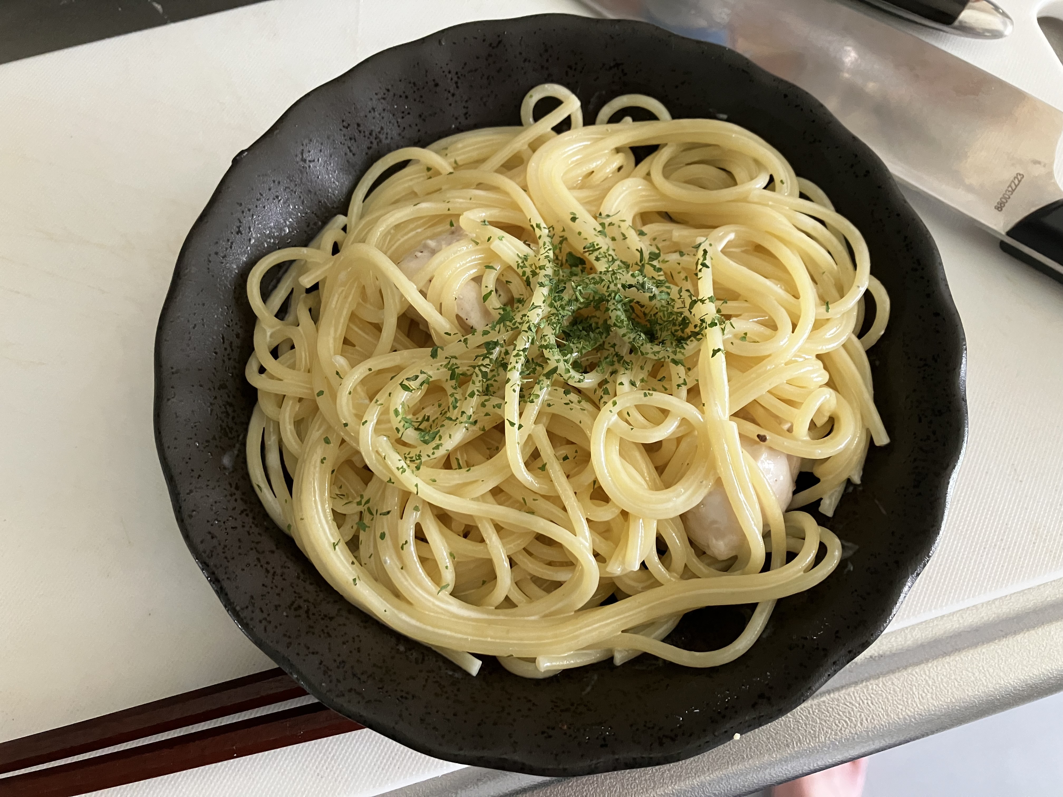 ゴルゴンゾーラとささみのパスタ