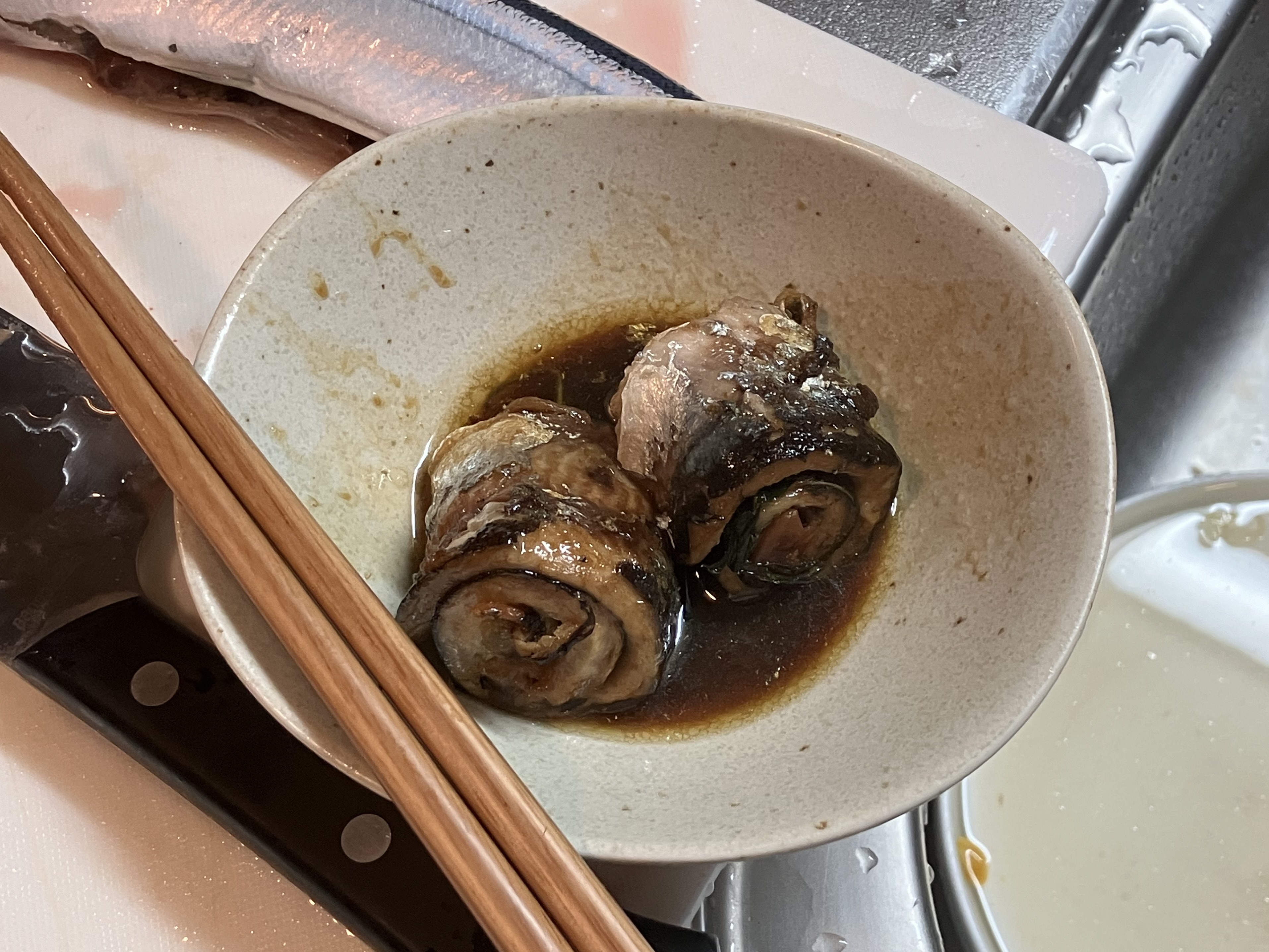 大葉と梅のさんま巻き的なもの