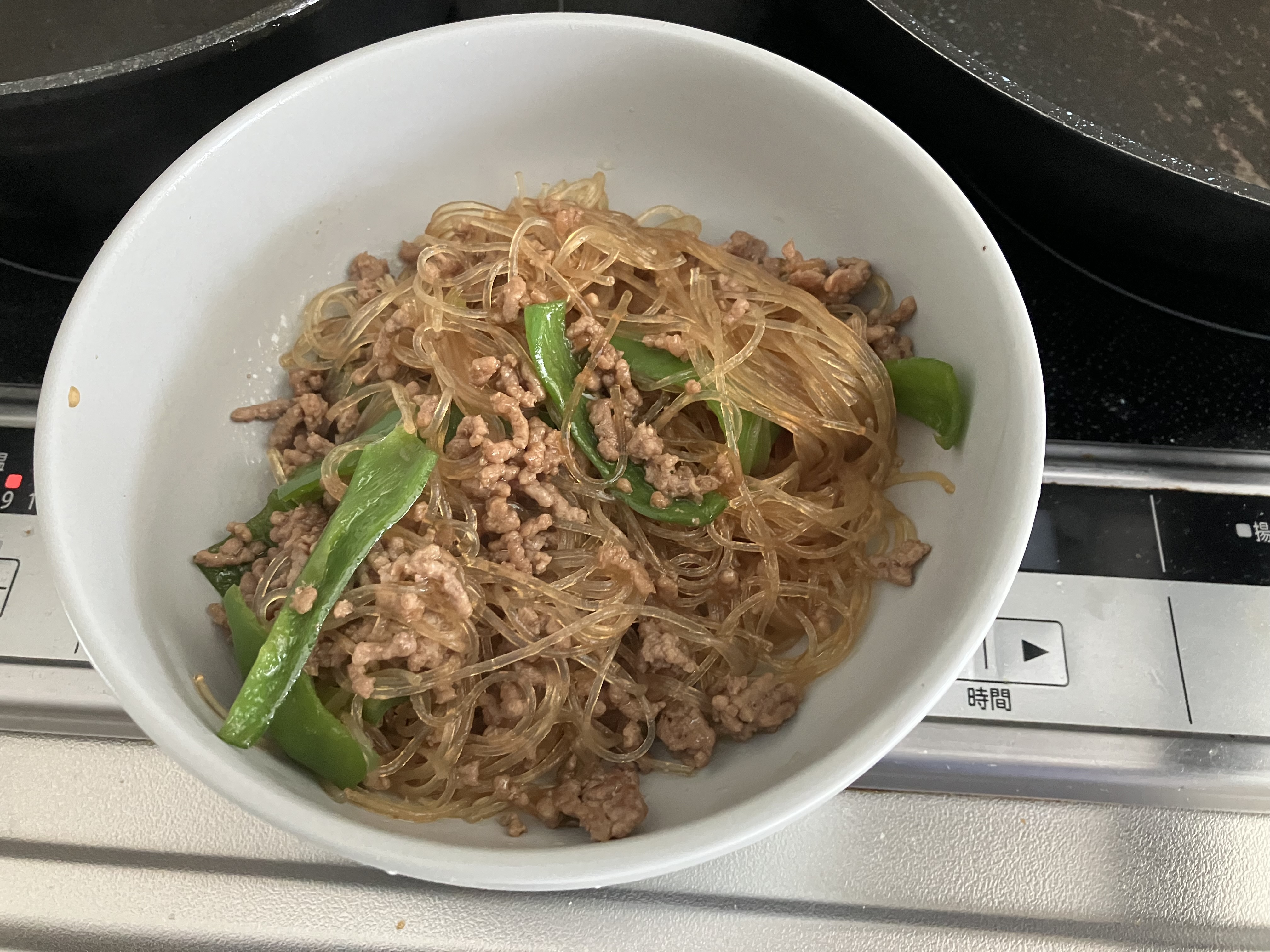 春雨とひき肉とピーマン