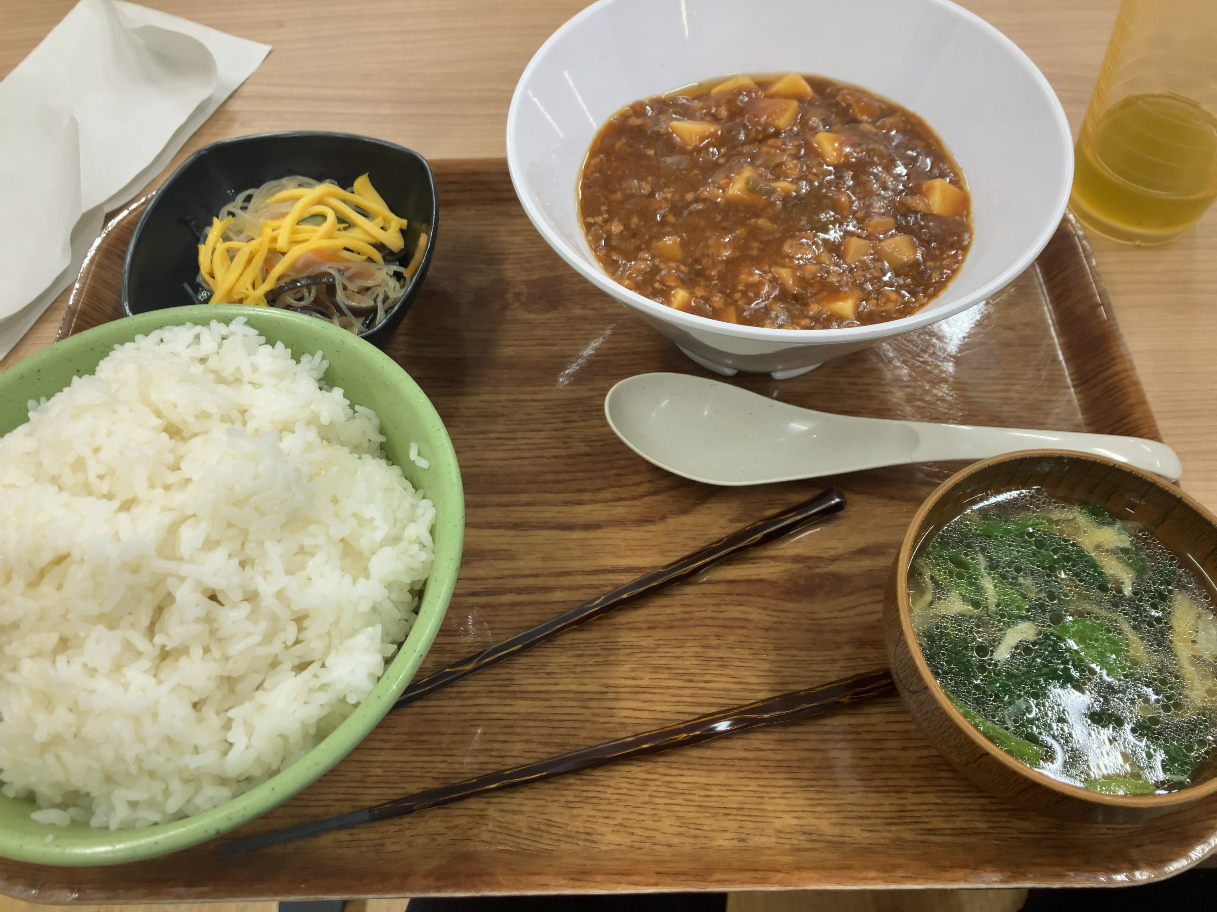 麻婆豆腐と中華スープ